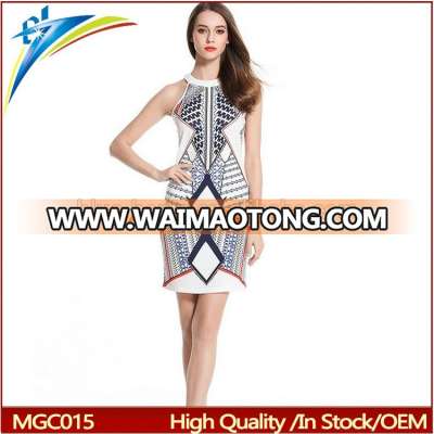 2017 One Piece Sexy Fashion Stylish Printed Women Dress,Summer Dress